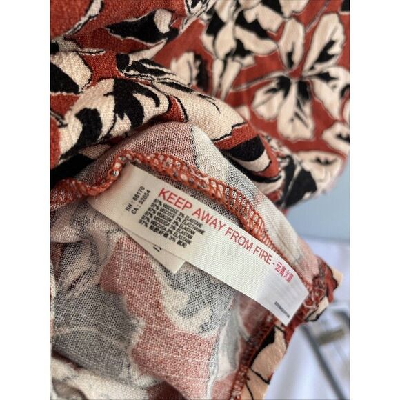 Free People Bring it Back Rust Red Floral Mini Slip Dress Open Back Strappy M - Picture 7 of 8